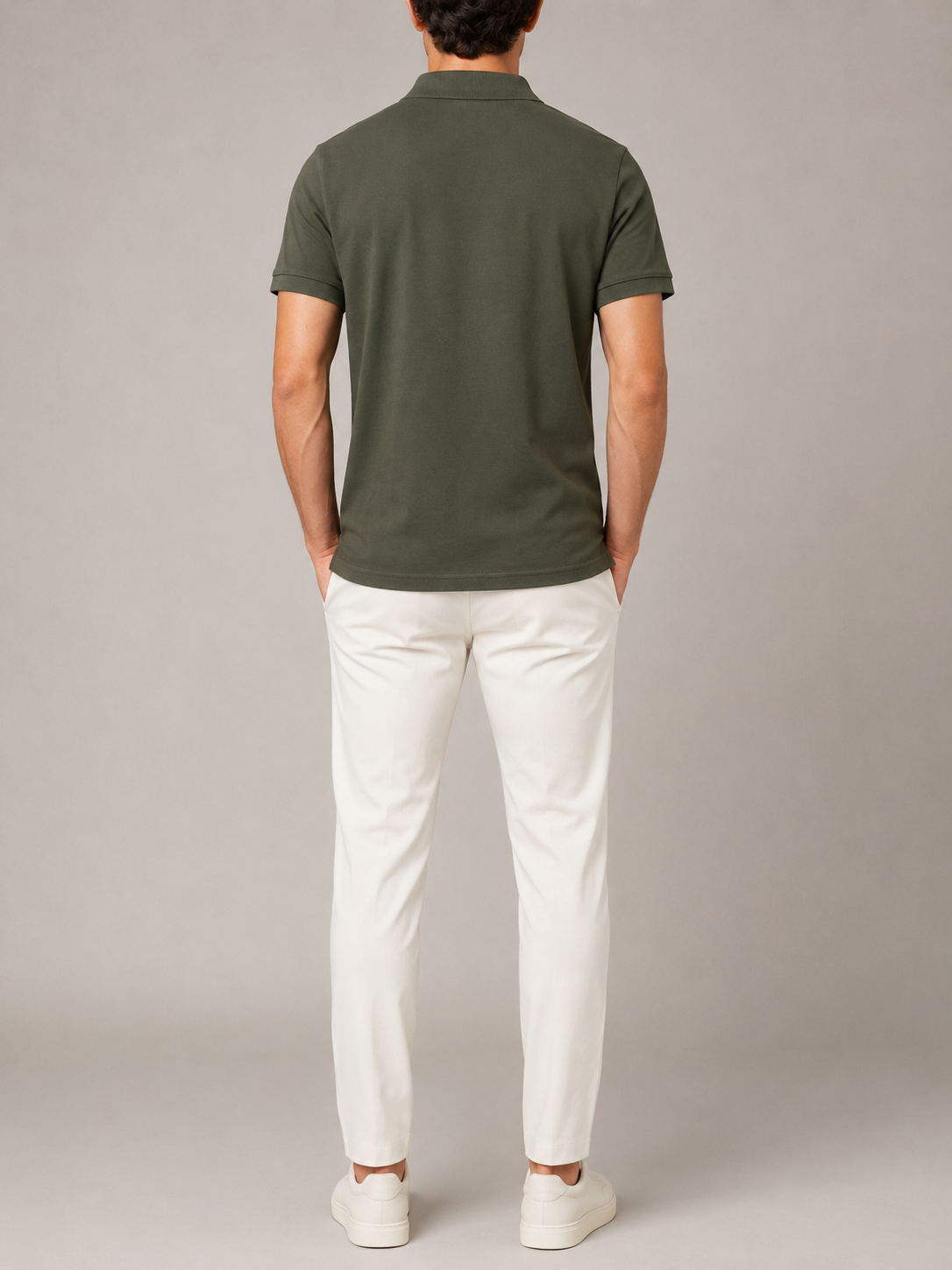 Jason Wu Classic Fit Embroidered Logo Polo - Olive