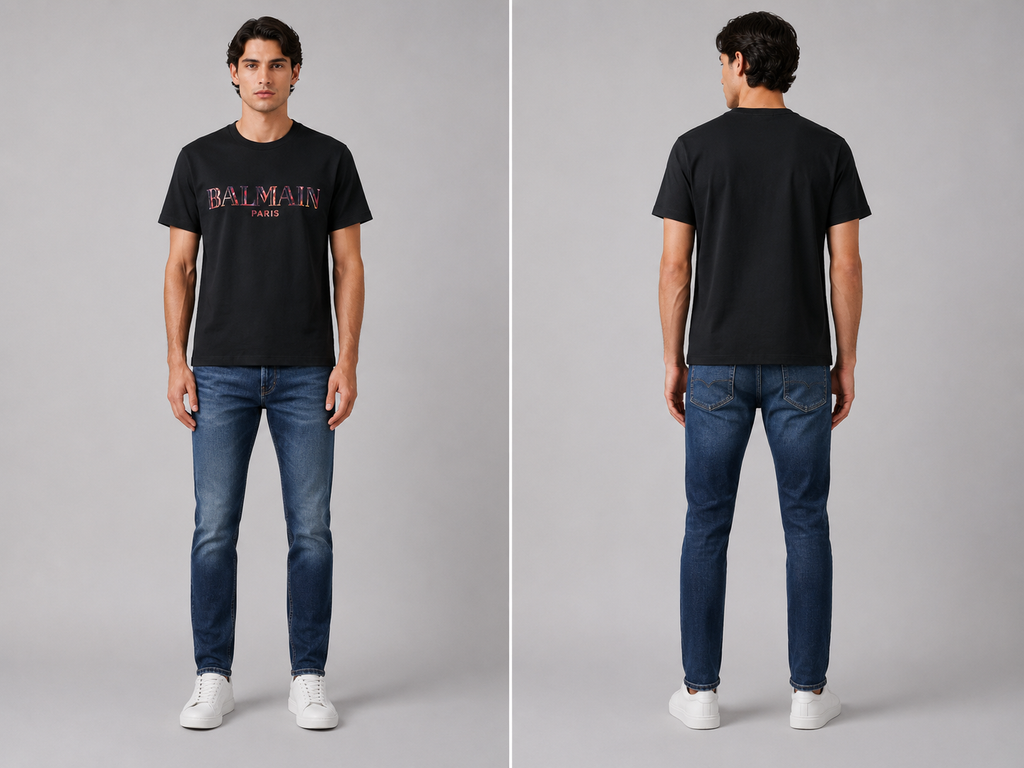 Balmain colorful Logo T-shirt - Black