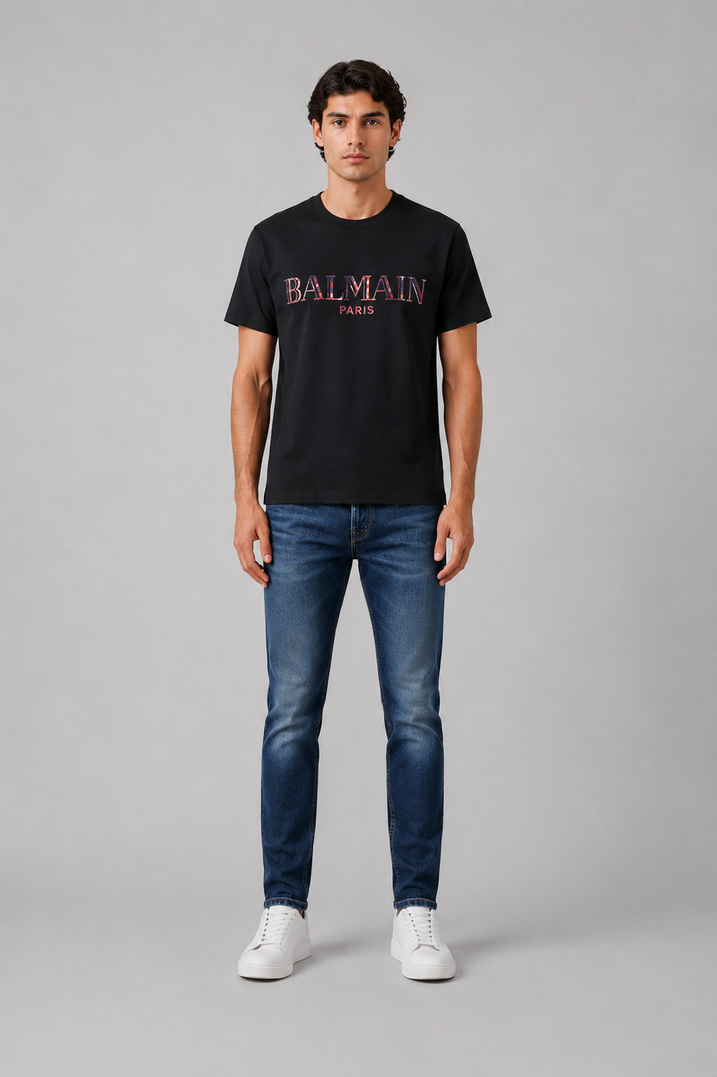 Balmain colorful Logo T-shirt - Black