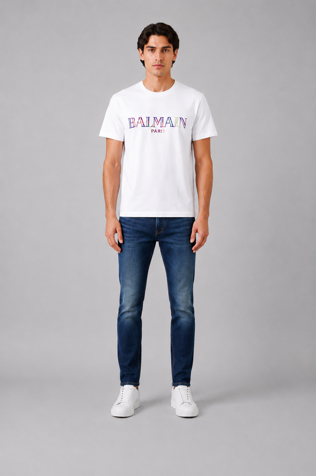 Balmain colorful Logo T-shirt - White