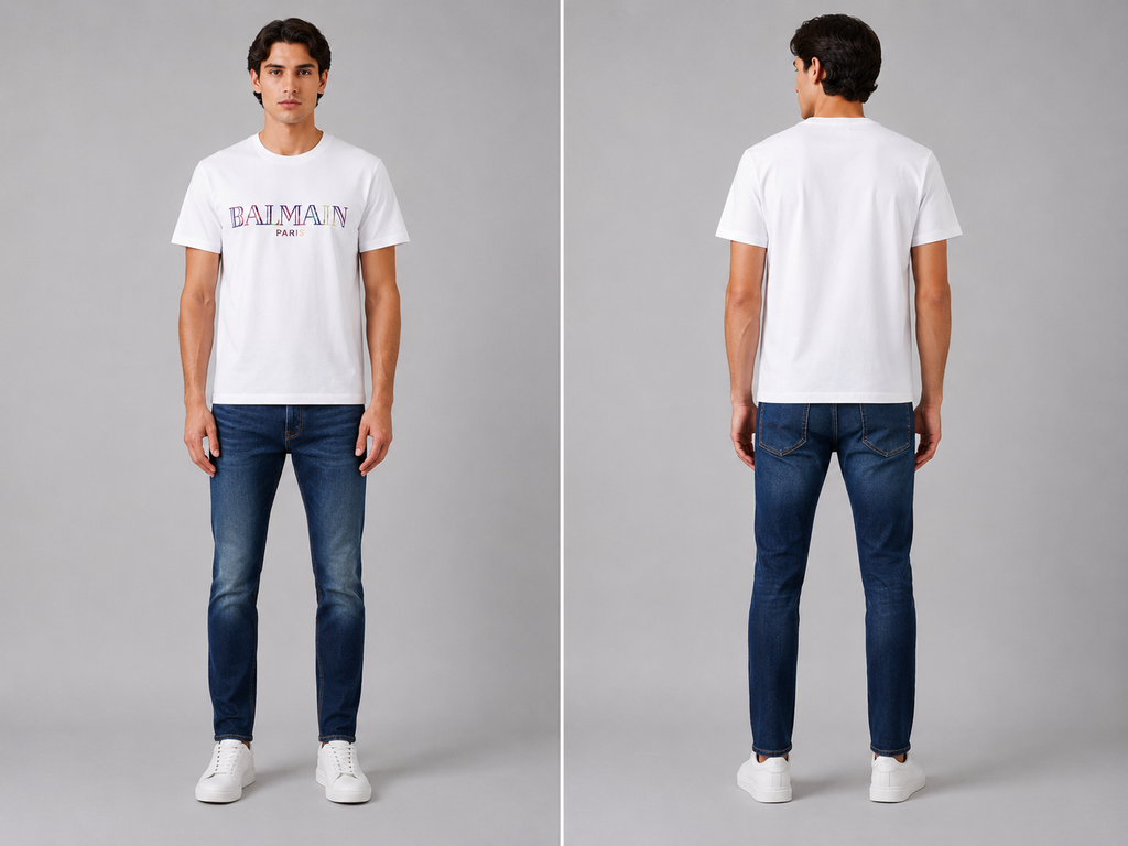 Balmain colorful Logo T-shirt - White