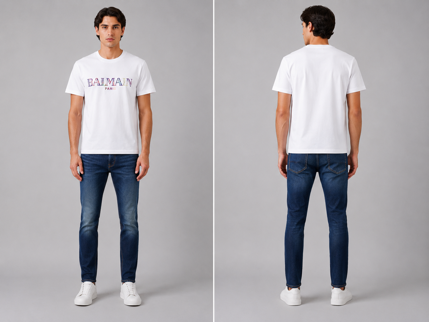 Balmain colorful Logo T-shirt - White