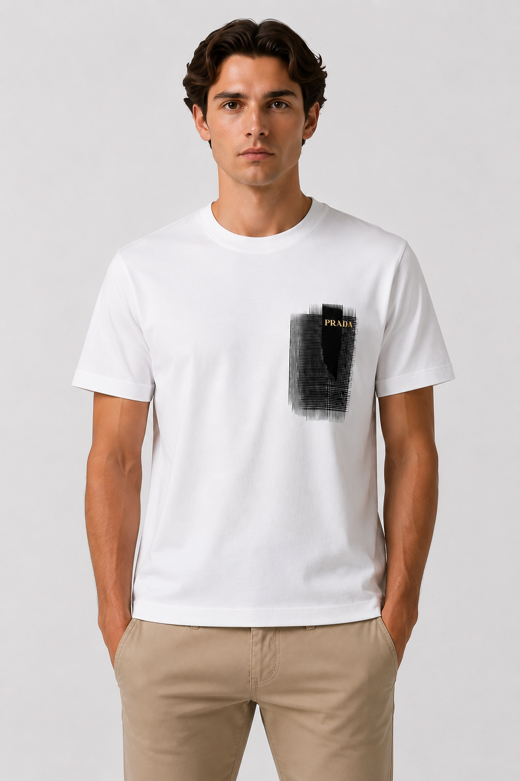 Prada Chest logo T-shirt- White