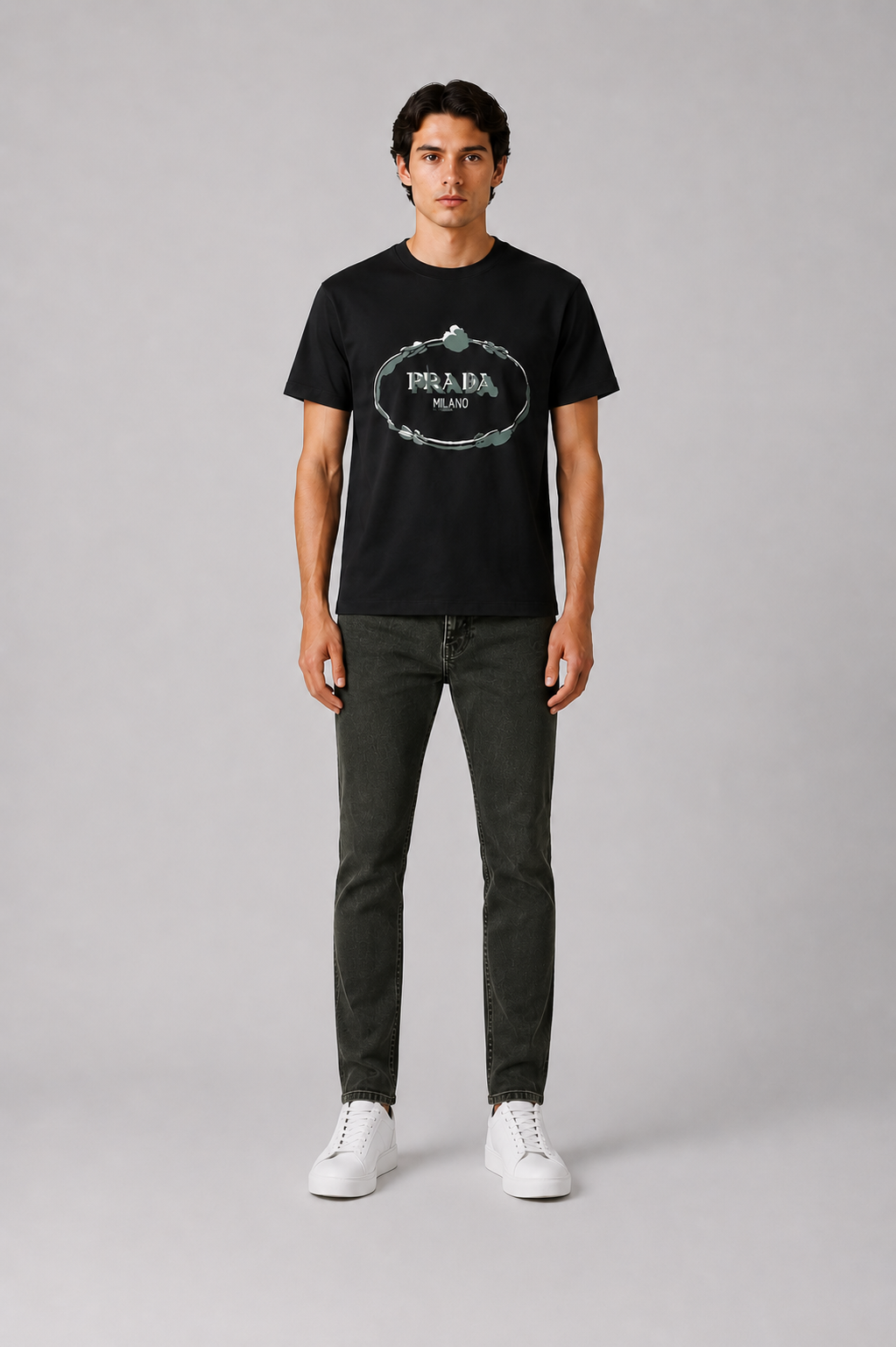 Prada Graphic print logo T-shirt - Black