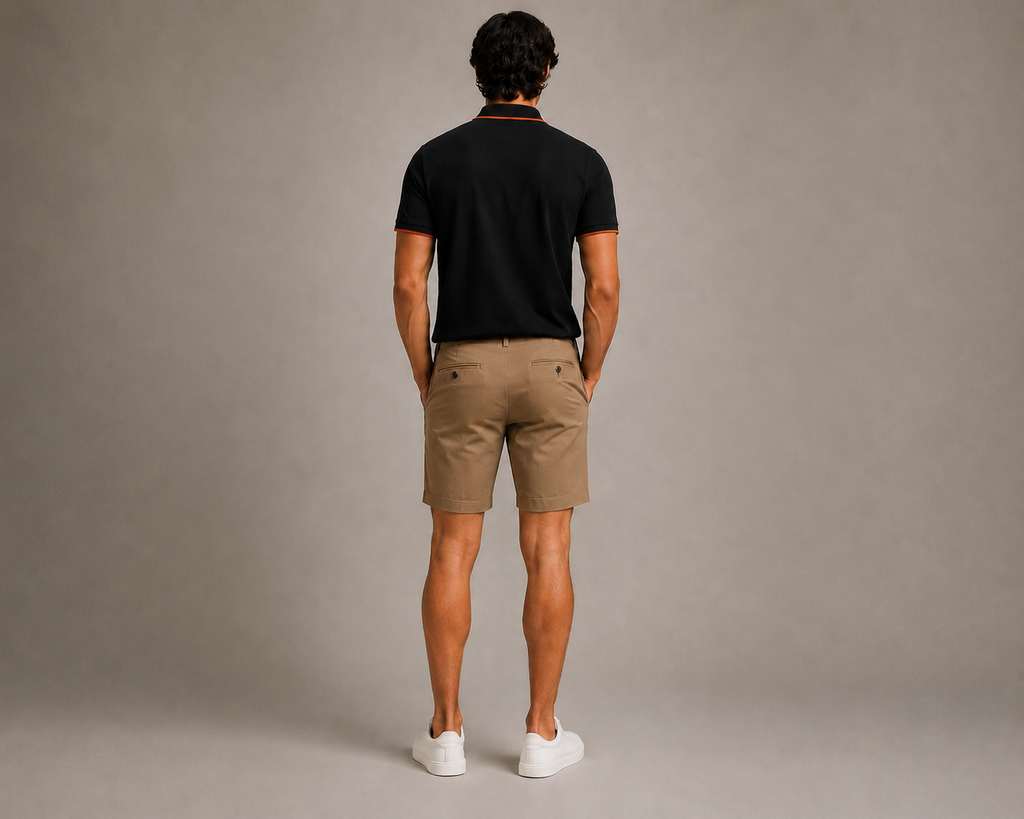 Zegna with Orange Contrast Trim  Polo - Black