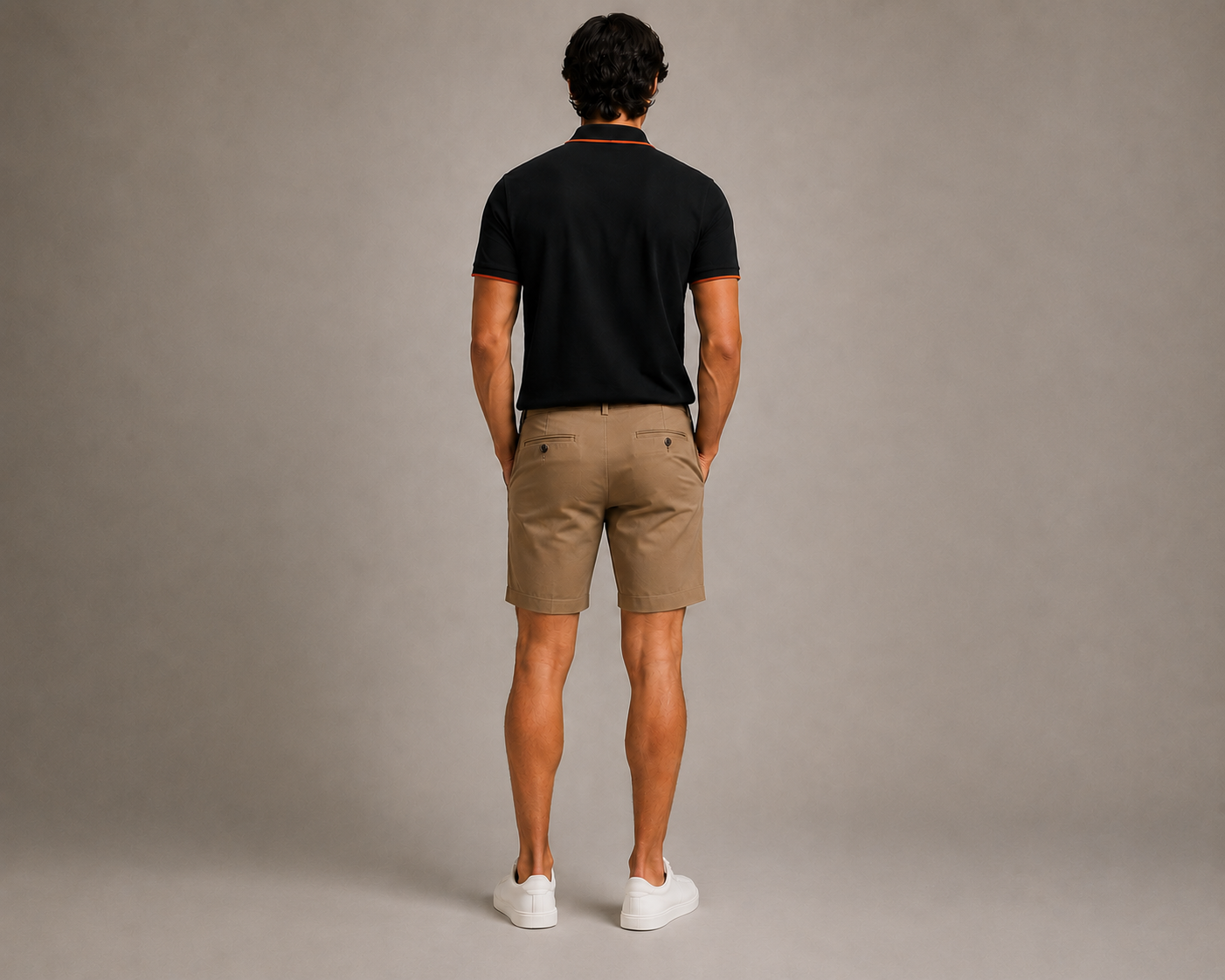 Zegna with Orange Contrast Trim  Polo - Black