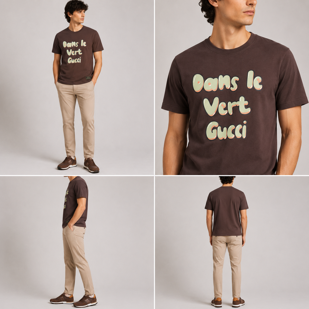 Gucci  Embroidered logo  T-Shirt - Brown