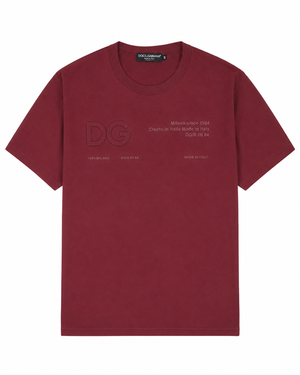 Dolce and Gabbana Embroidered Logo T-shirt- Burgundy