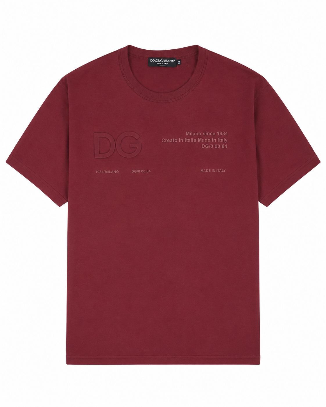 Dolce and Gabbana Embroidered Logo T-shirt- Burgundy