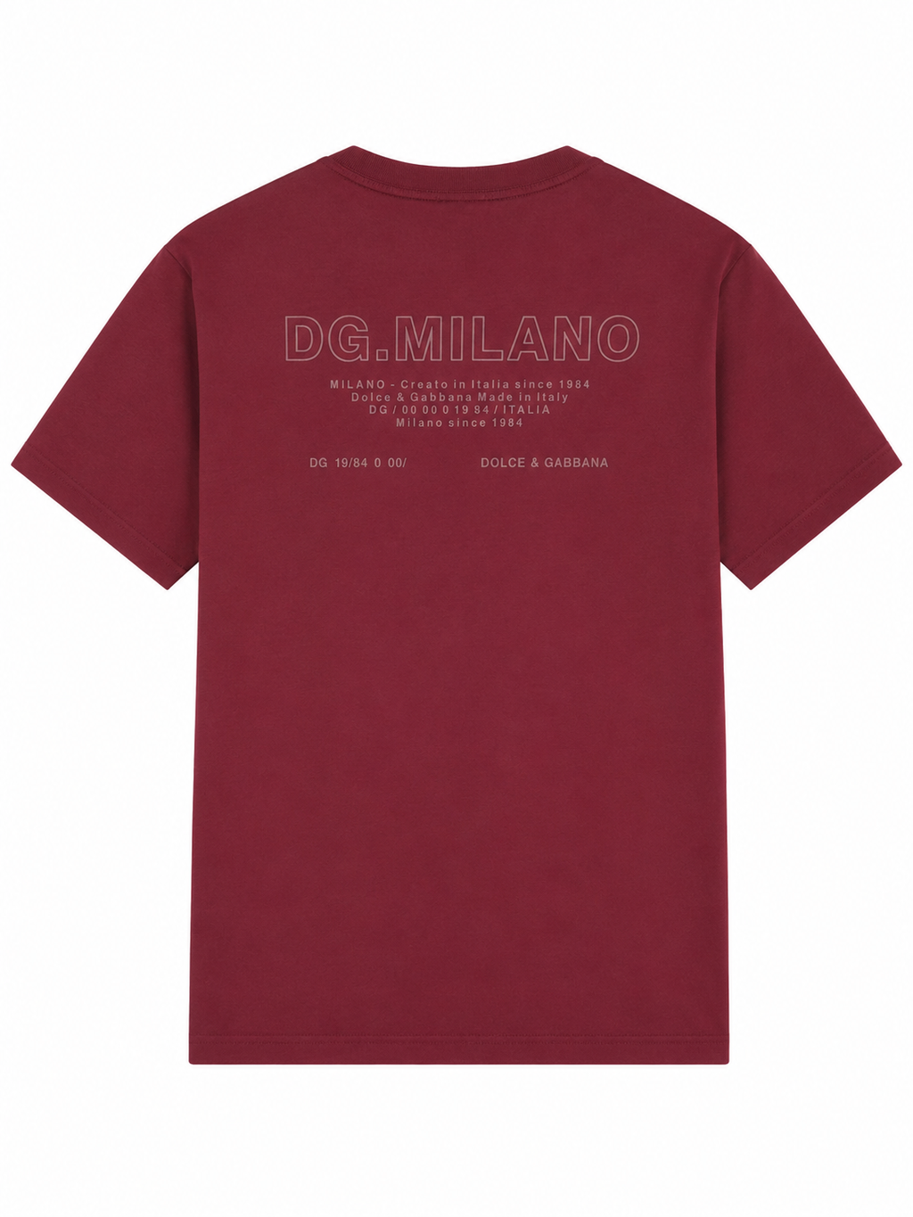 Dolce and Gabbana Embroidered Logo T-shirt- Burgundy