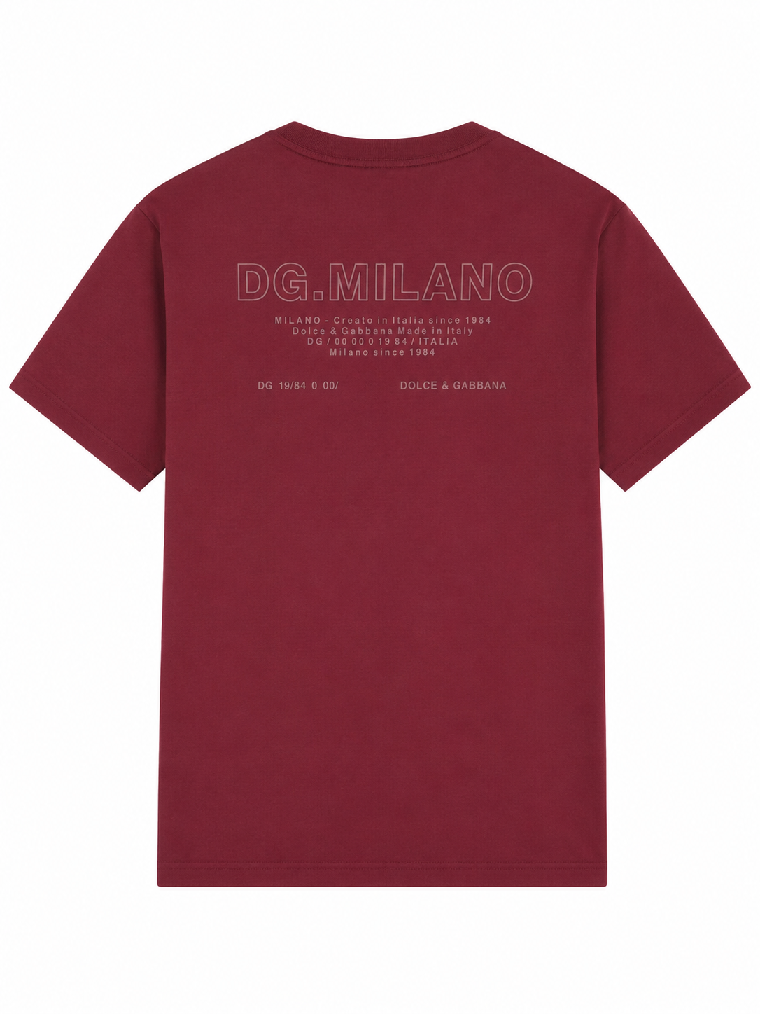 Dolce and Gabbana Embroidered Logo T-shirt- Burgundy