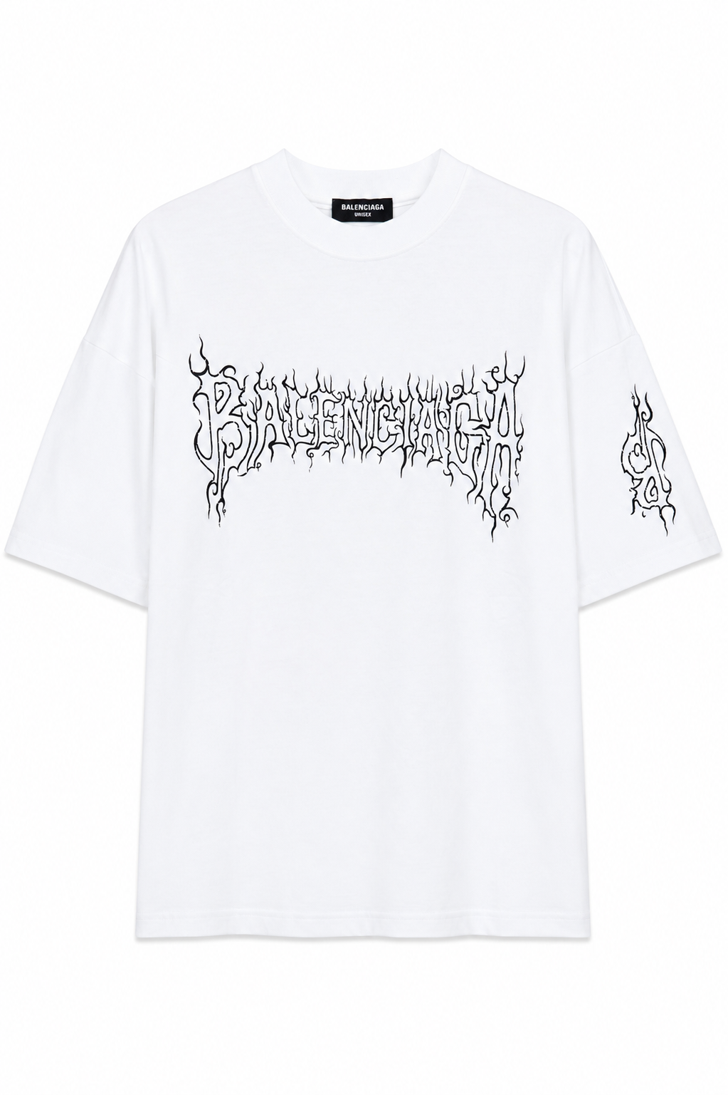 Balenciaga Oversized graphic print Logo T-shirt - White