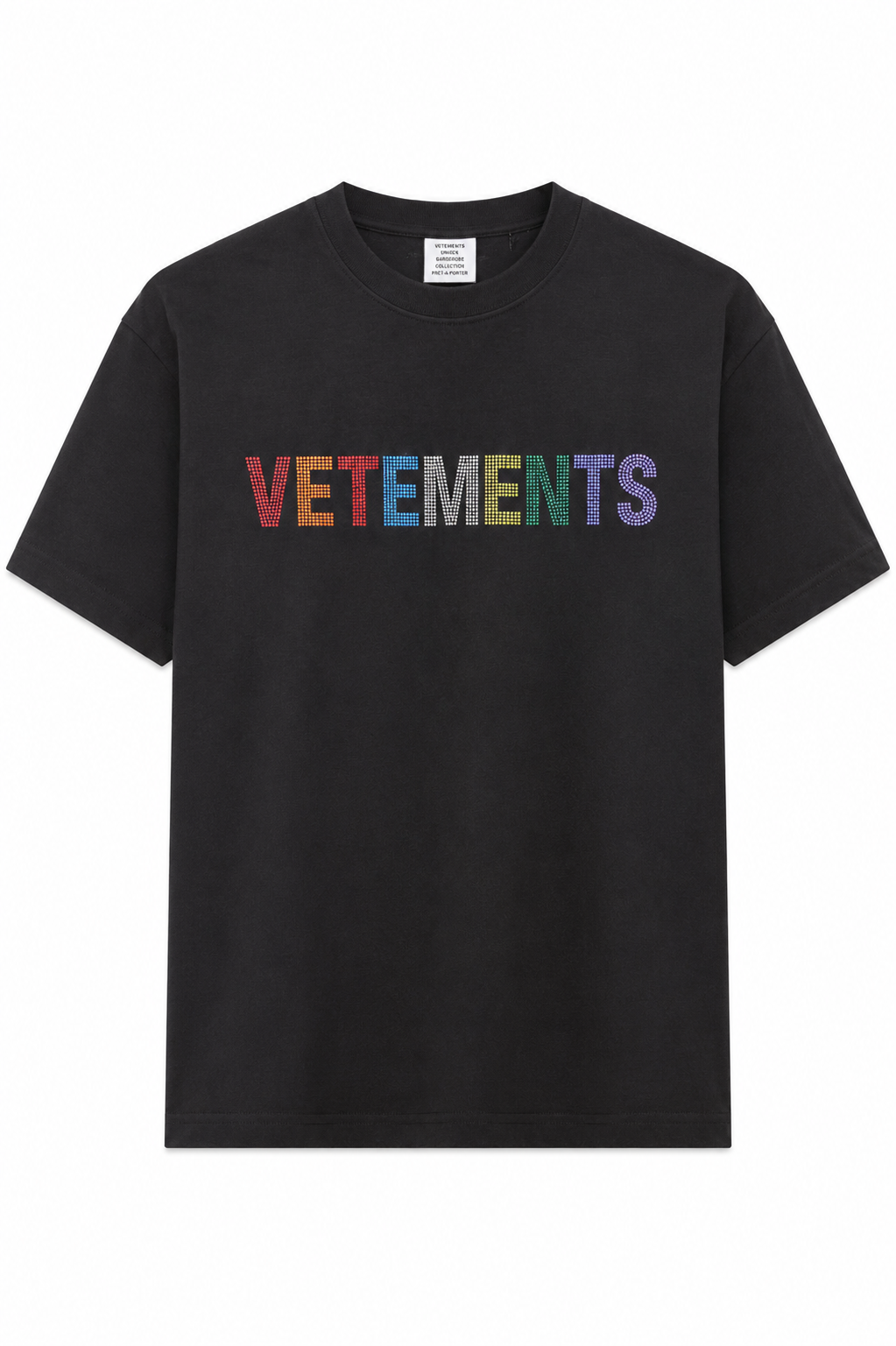 Vetements Crystal multicolored Logo T-shirt - Black