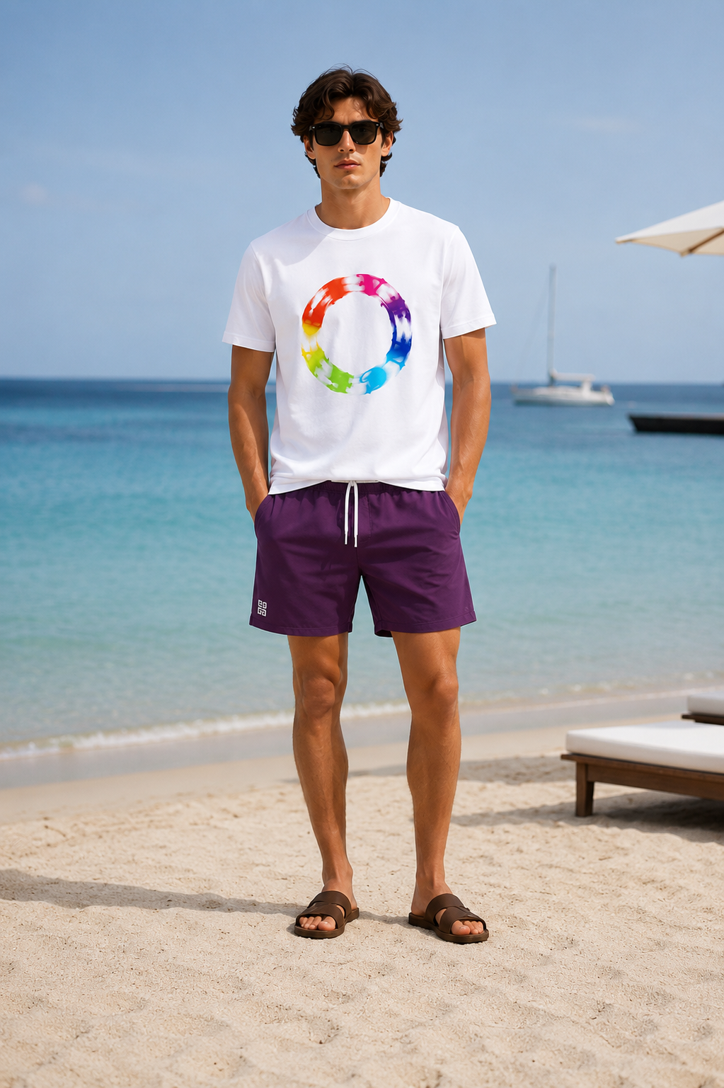 Givenchi Abstract Spectrum Circle T-Shirt – White