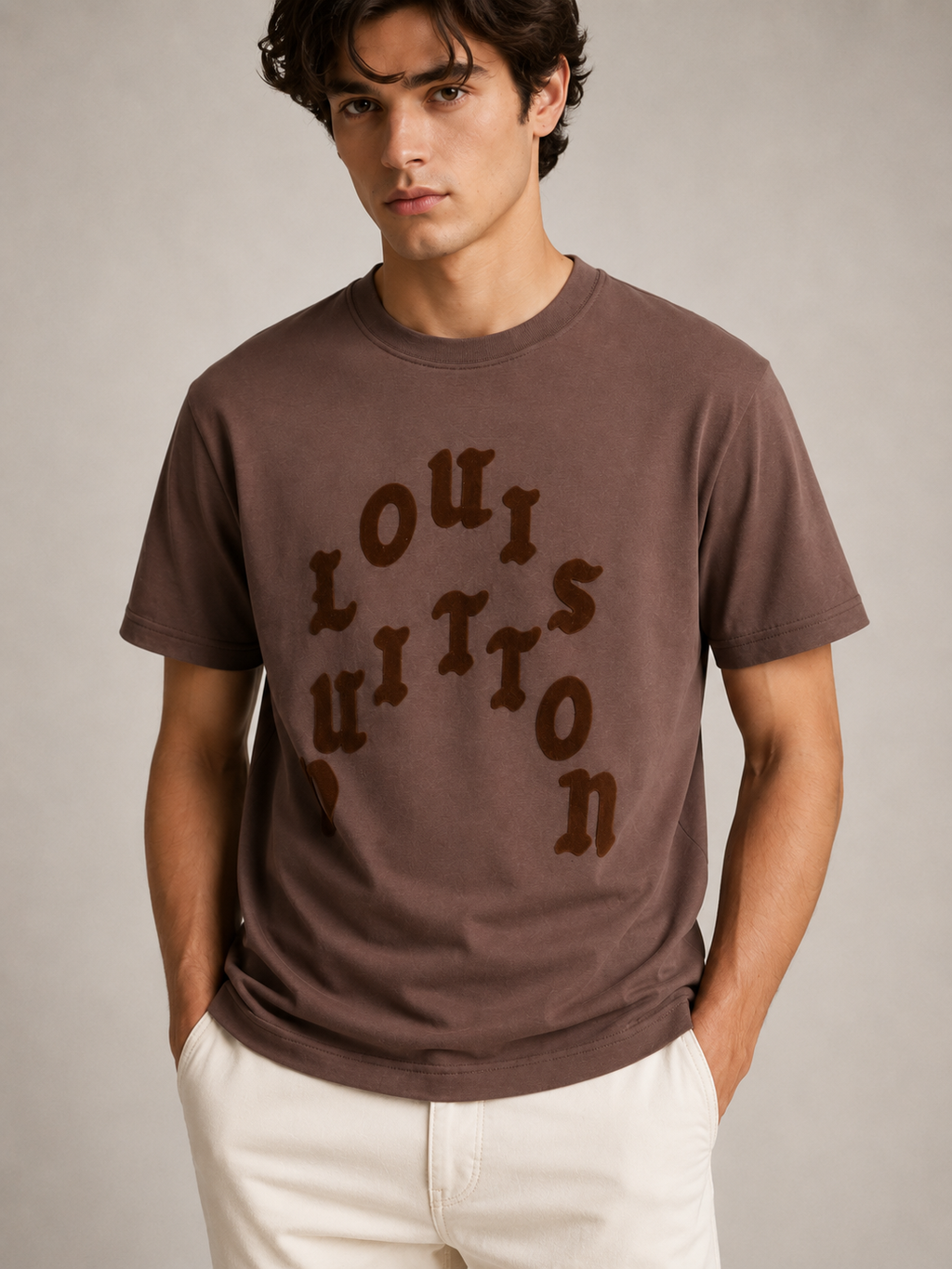 Louis Vuitton Brown Graphic logo T-Shirt - Brown