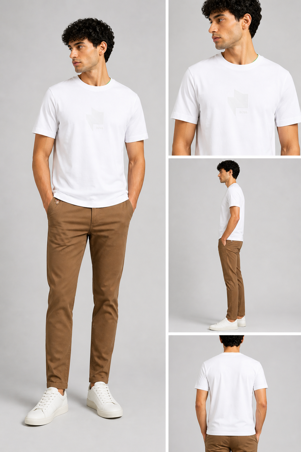 BOSS embroidered rubber logo T-Shirt- White