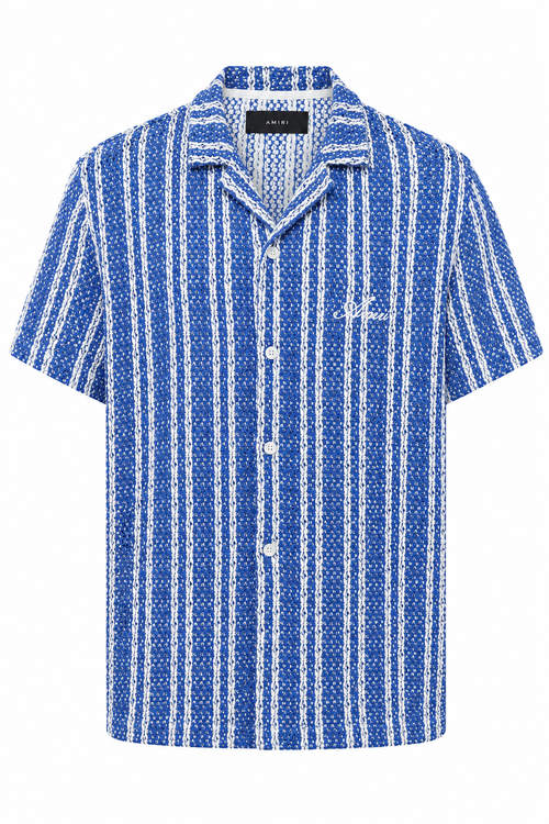 Amiri Textured Stripe  Shirt - Blue