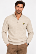 Lyle&Scott Quarter zip sweatshirt - Light beige