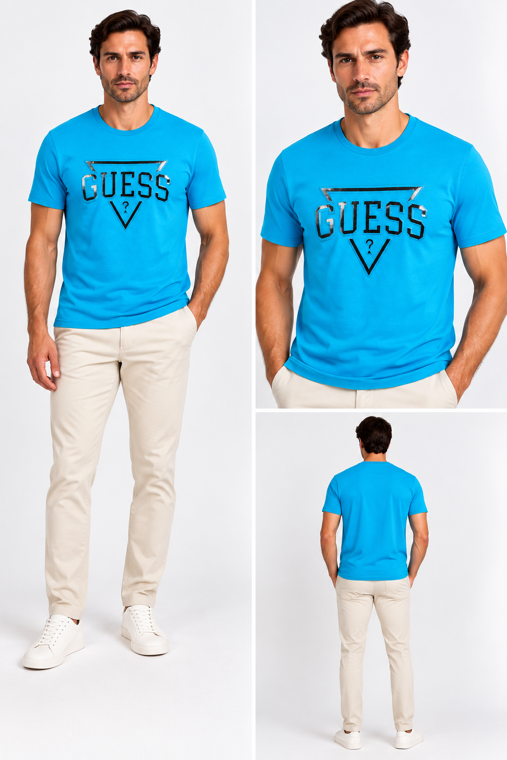 Guess Triangle logo T-shirt - Turquoise