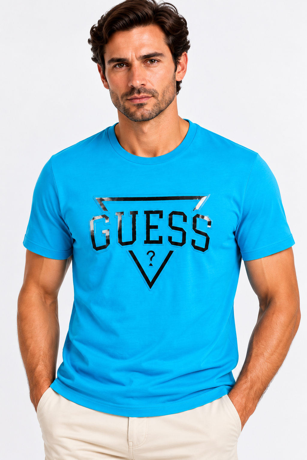 Guess Triangle logo T-shirt - Turquoise