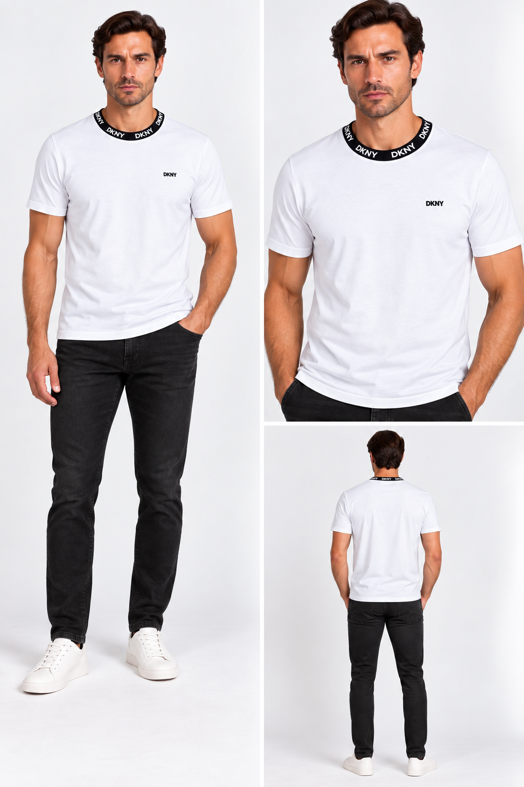 DKNY collar logo T-shirt - White