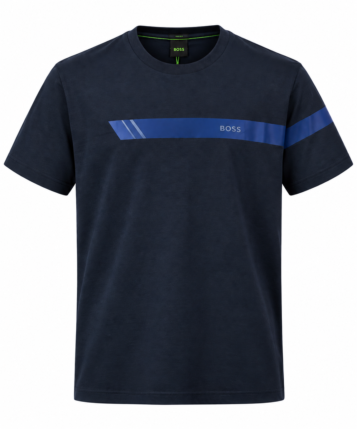 BOSS -  stripe and logo T-shirt - Blue navy