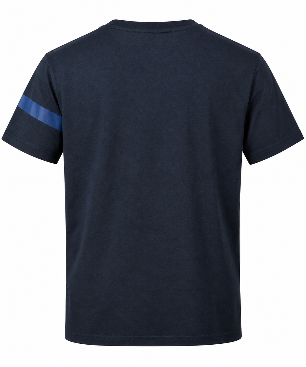 BOSS -  stripe and logo T-shirt - Blue navy