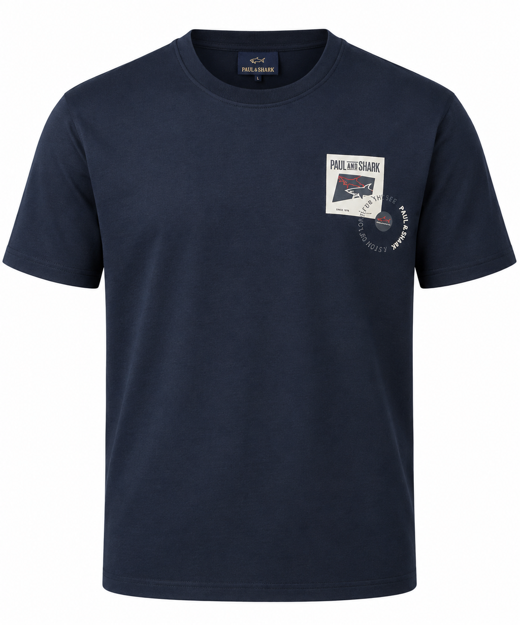 Paul & Shark logo T-shirt - Navy Blue
