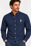Ralph Lauren bear logo oxford shirt - Navy Blue