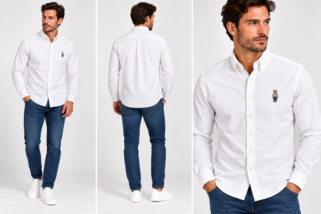 Ralph Lauren bear logo oxford shirt - white
