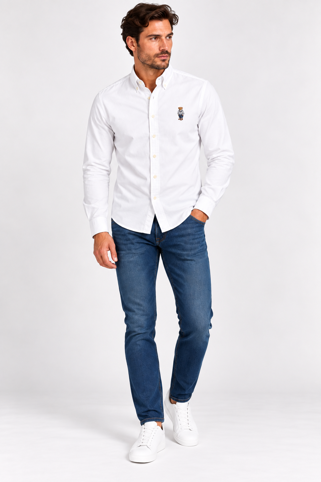 Ralph Lauren bear logo oxford shirt - white