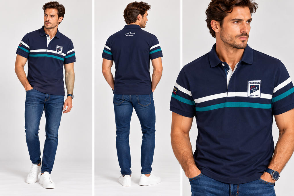 Paul & Shark Striped polo - Navy Blue