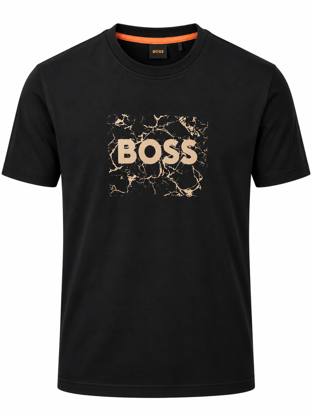 Boss  cotton jersey artwork  logo T-shirt - Black