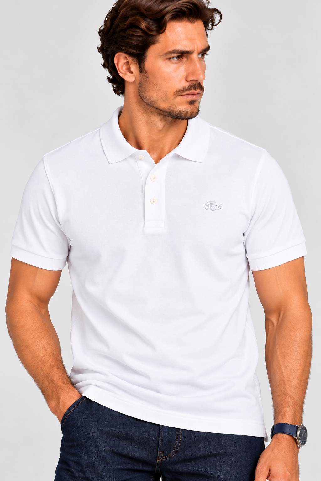 Lacoste Regular Fit Paris Piqué Polo - White