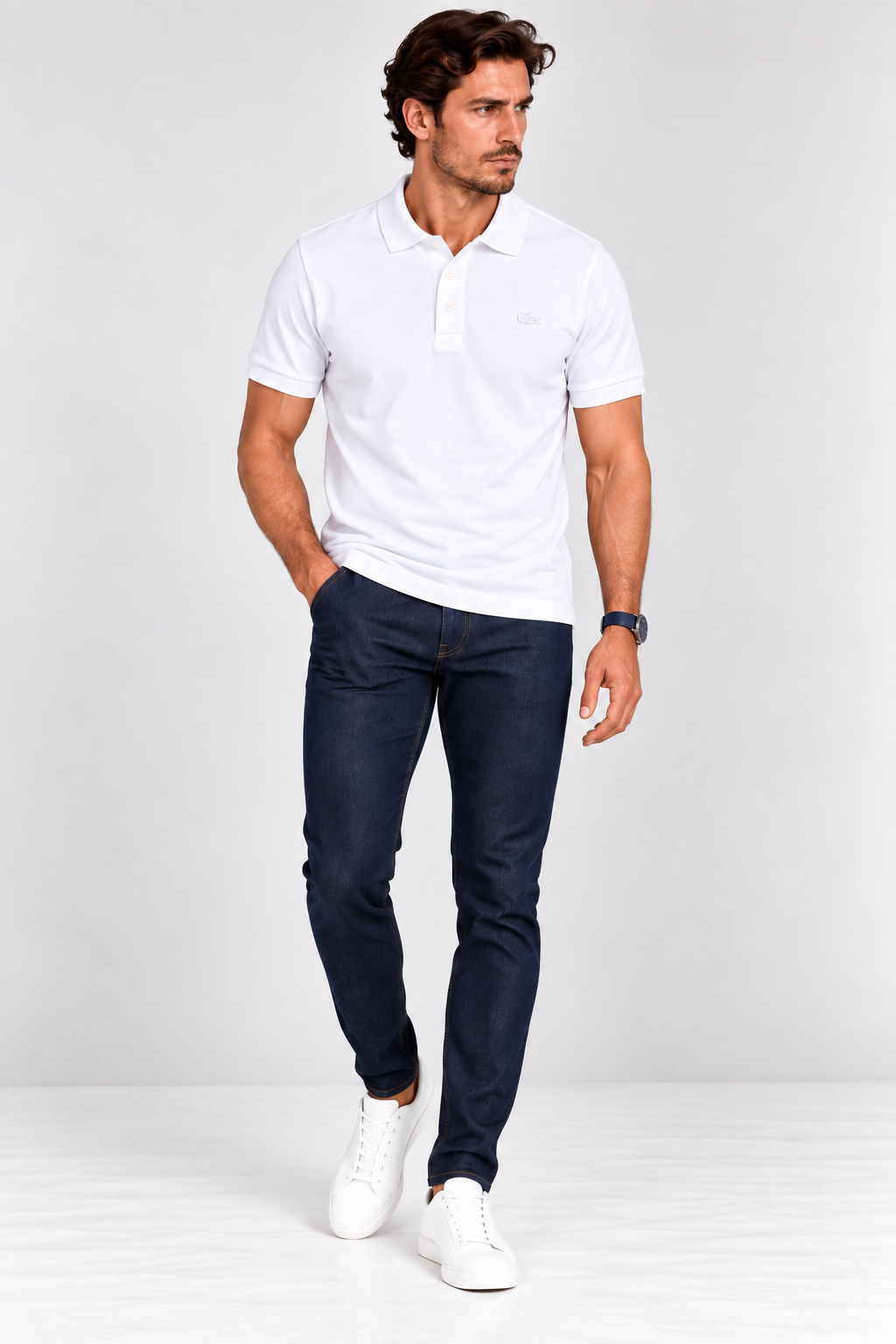 Lacoste Regular Fit Paris Piqué Polo - White