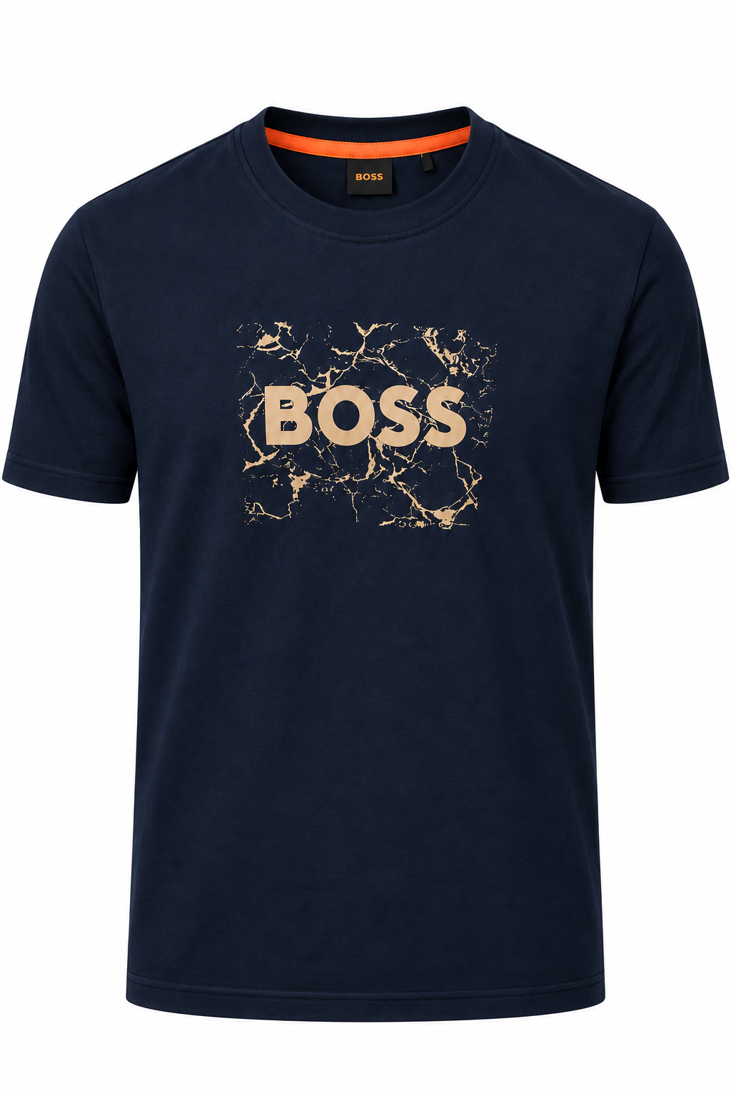Boss cotton jersey artwork logo T-shirt -Blue Navy