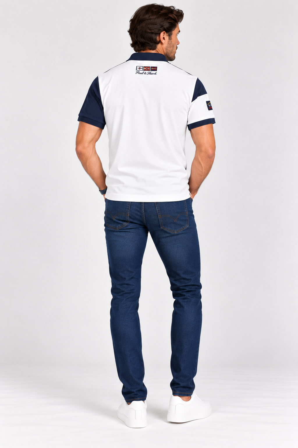 Paul & Shark colorblock polo - Navy and White