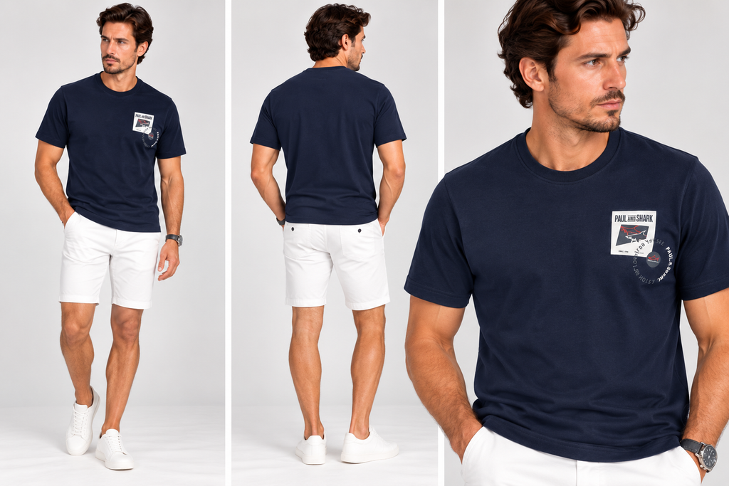 Paul & Shark logo T-shirt - Navy Blue
