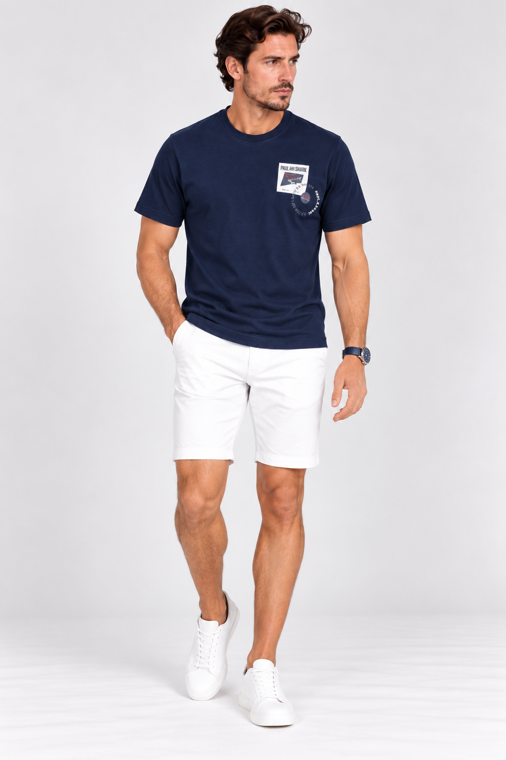 Paul & Shark logo T-shirt - Navy Blue