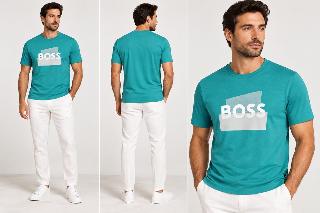 Boss Graphic logo T-shirt - Turquoise