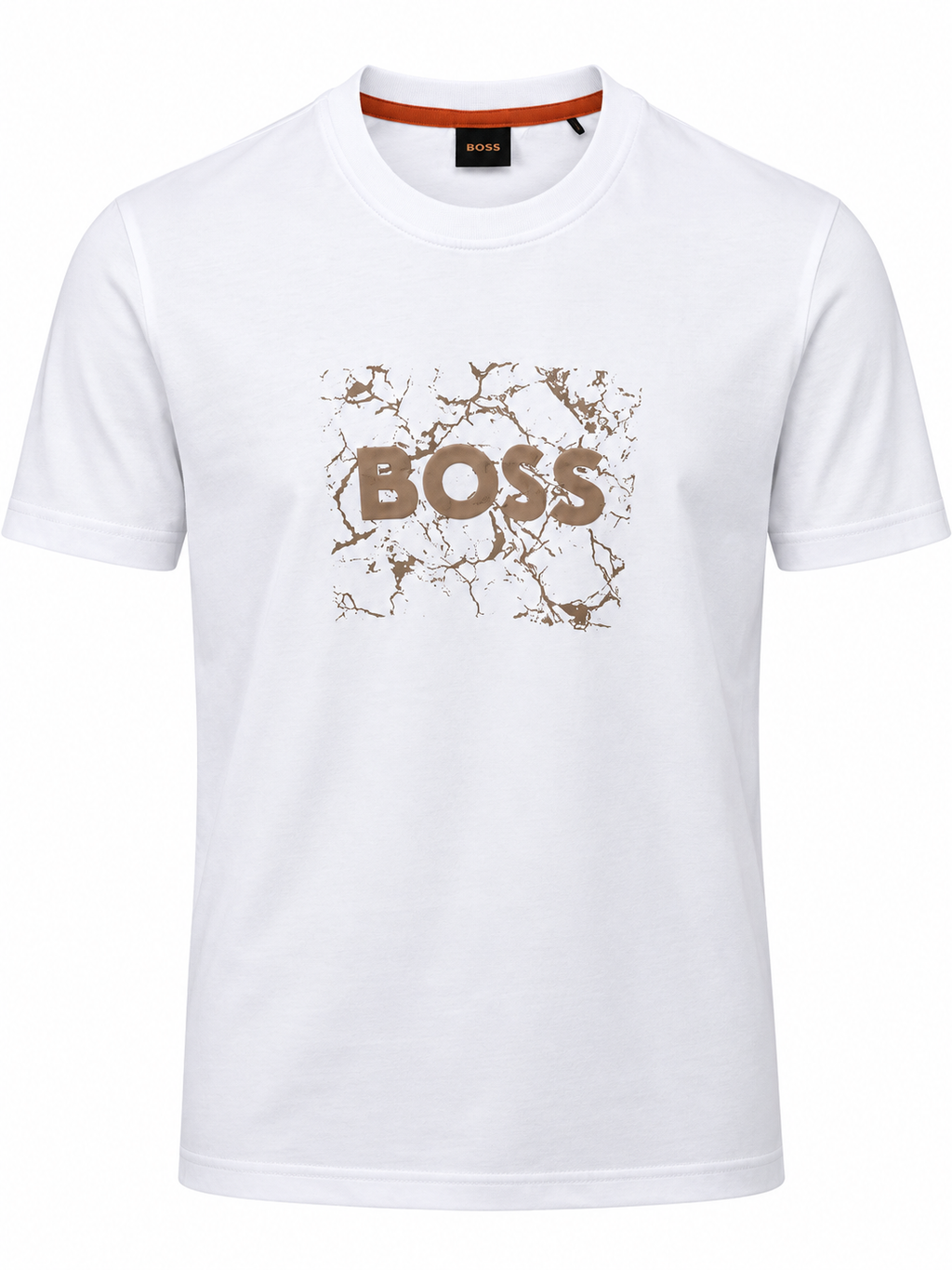 Boss  cotton jersey artwork  logo T-shirt - White