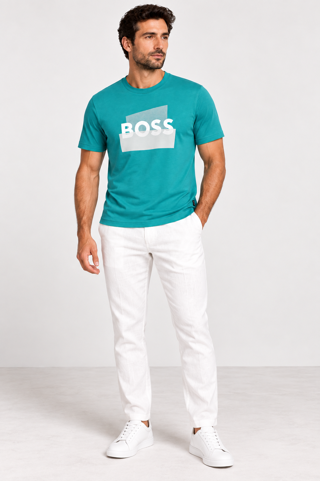 Boss Graphic logo T-shirt - Turquoise