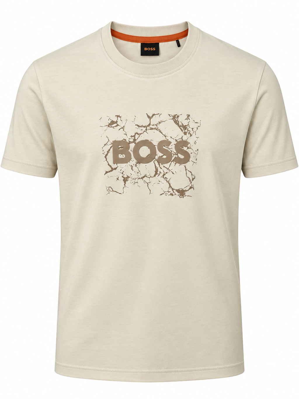 Boss  cotton jersey artwork  logo T-shirt - Beije