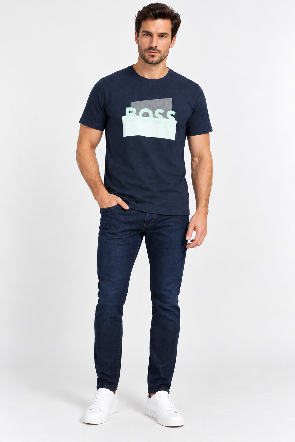 Boss Graphic logo T-shirt - Blue Navy