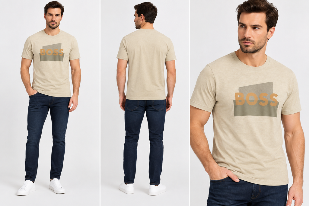Boss Graphic logo T-shirt - Beije