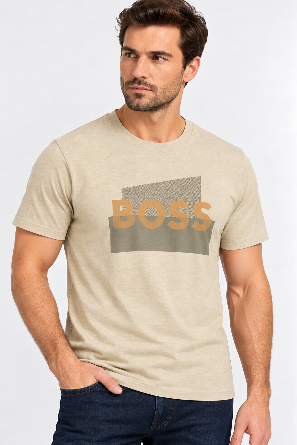 Boss Graphic logo T-shirt - Beije