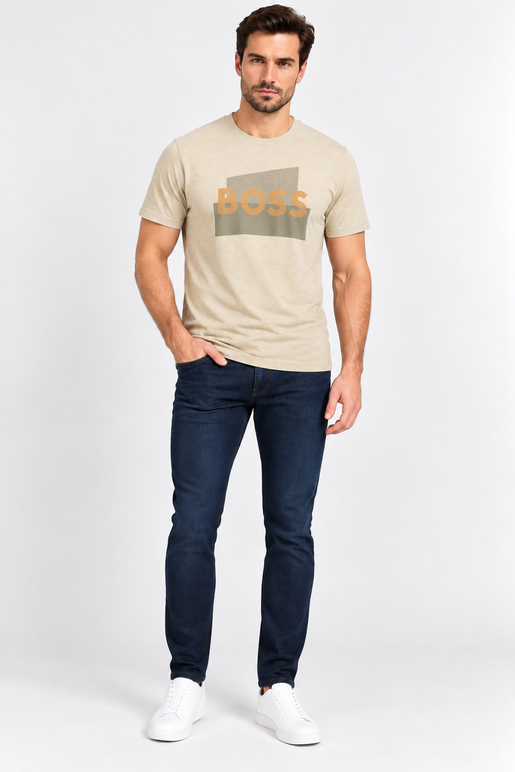 Boss Graphic logo T-shirt - Beije
