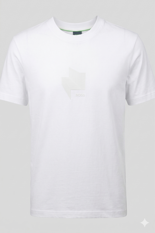 BOSS embroidered rubber logo T-Shirt- White