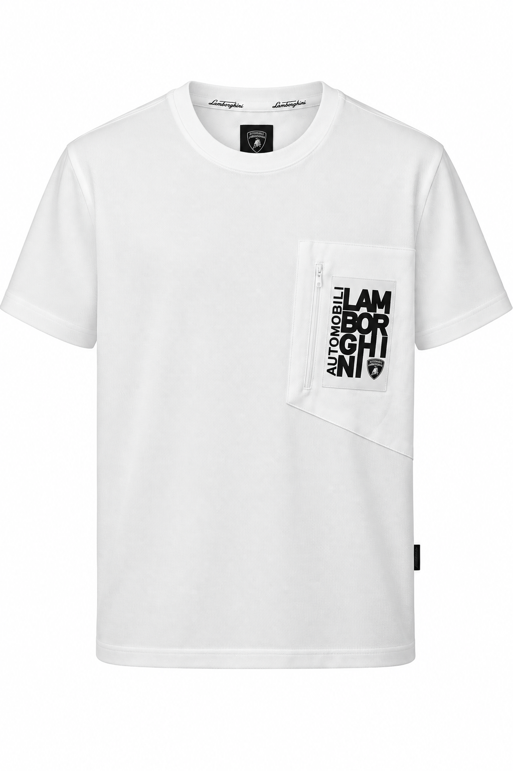 Lamborghini zipped chest pocket T-shirt - white