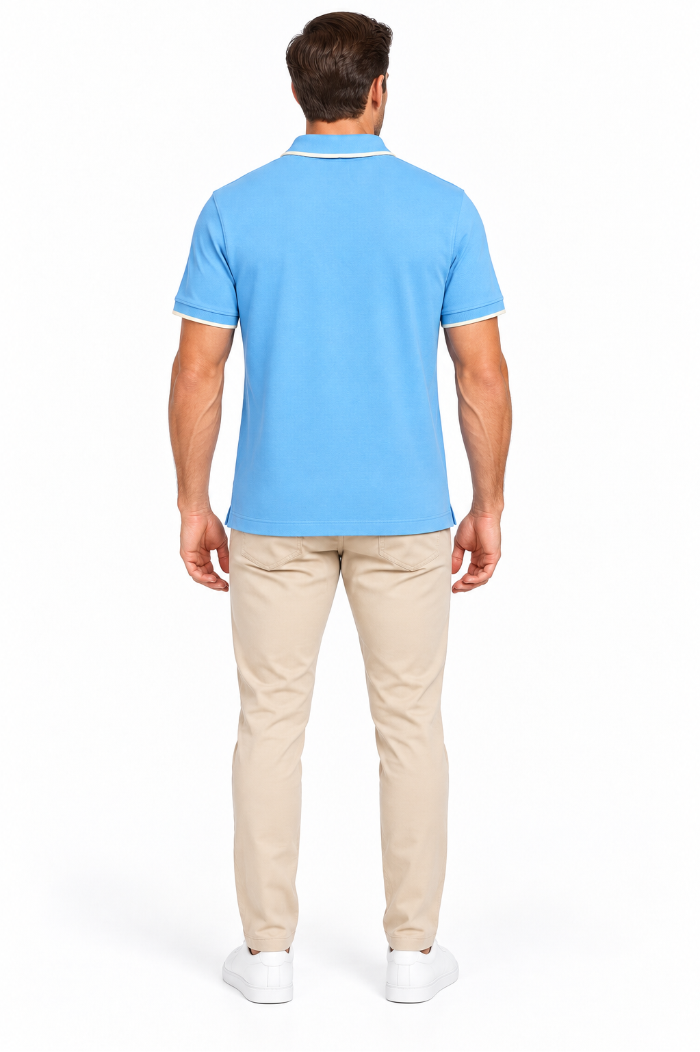 Nautica white-tipped collar T-shirt - Light Blue